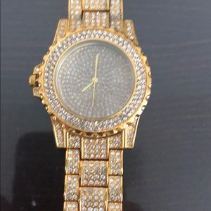 VVS DIAMOND WRISTWATCH PLATED GOLD, BEAUTIFULWATCH